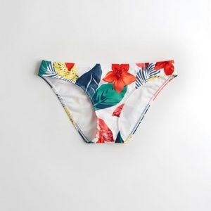 Hollister White Floral Bikini Bottom, New